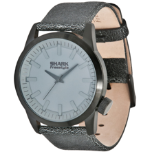 Shark by Freestyle Orion Watch, Black IP with Leather Strap