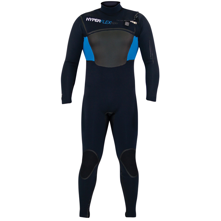 Hyperflex AMP 3 Wind Series 4/3mm Mens Front Zip Fullsuit, Black/Blue