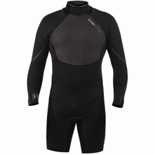 Hyperflex AMP 3 Series 2.5 mm Back Zipper Long Sleeve Shorty, Black