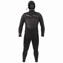 Hyperflex AMP 3 Series 5/4/3 mm Front Zipper Hooded Full Suit Surf Wetsuit, Black