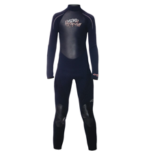 Hyperflex Cyclone Series 3/2 mm Junior Back Zipper Full Suit, Black