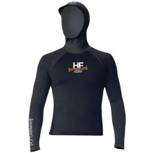Hyperflex Polyolefin Long Sleeve Hooded Rash Guard, Black