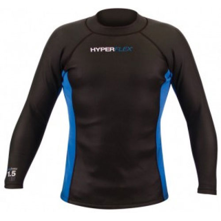 Hyperflex AMP 3 Pullover Coated Mesh Long Sleeve Wind Top1.5 mm, Black/Blue