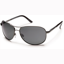 Suncloud Aviator Polarized Optics with Metal Alloys, Gunmetal Frame/Gray Lens