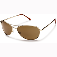 Suncloud Patrol Polarized Optics with Metal Alloys, Gold Frame/Brown Lens