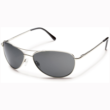 Suncloud Patrol Polarized Optics with Metal Alloys, Silver Frame/Gray Lens