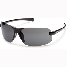 Suncloud Ticket Rimless Polarized Optics, Black Frame/Gray Lens