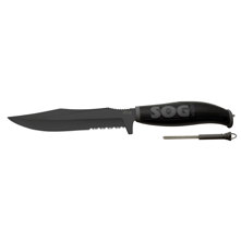SOG Aura Seal Black TiNi Fixed Blade Knife Au-03