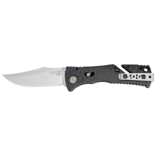 SOG Trident Straight Edge Satin Polish Folding Knife TF-2