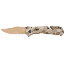 SOG Trident 1/2 Serrated Desert Camo Folding Knife TF-5