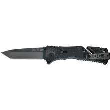 SOG Trident Tanto Folding Knife with Tanto Straight Edge Black TiNiBlade TF-7