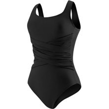 Speedo Womens Solid 1-Piece Criss-Cross Front-Black