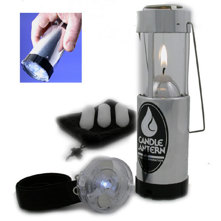 UCO Candle Lantern with L.E.D. Light Value Pack - Polished Aluminum