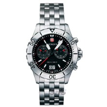 Wenger 70856 AquaGraph Chrono Black Dial & Stainless Steel Bracelet