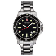 Wenger 72326 Battalion III Diver Black Dial, Polished Case & Stainless Bracelet image