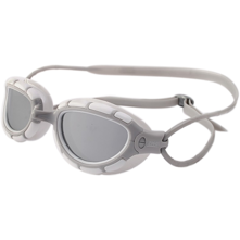 Zoggs Predator Mirror Large/X-Large Goggles, White-Smoke/Silver Lens