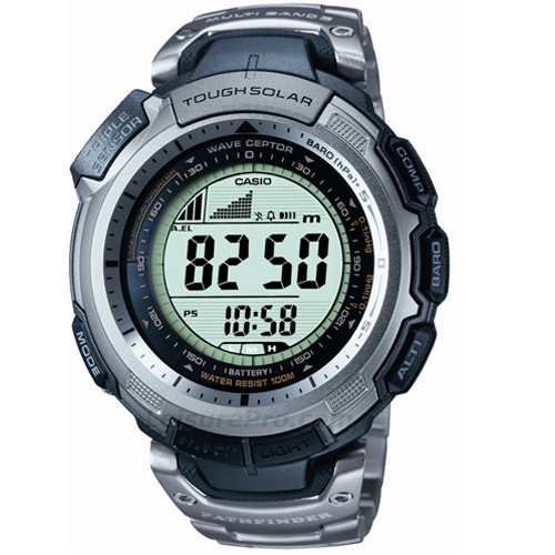 Casio PAW1300T-7V Silver Slim Atomic-Solar Pathfinder Titanium