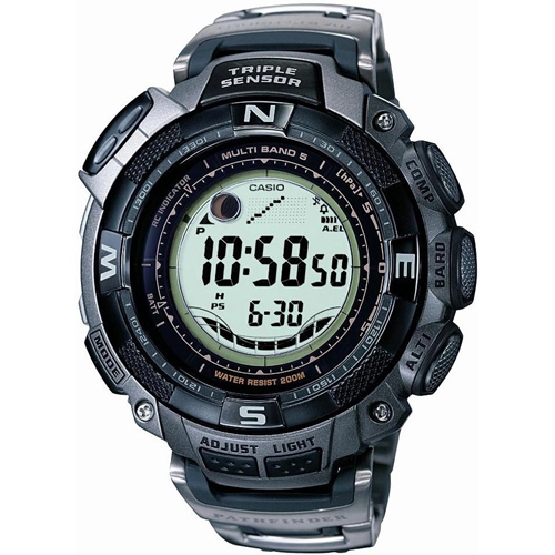 Casio PAW1500T-7V Multi-Band 5 Atomic Solar Pathfinder Watch with Titanium Band