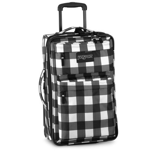 Jansport Superbreak Upright Wheeled Travel Pack - 22 In. - Black/White Buffalo Plaid