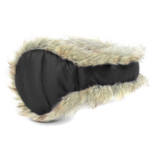 180s Down Fur Ear Warmer for Women, Black SunnySports