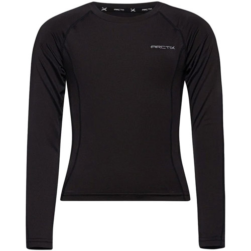 Arctix Power Base Layer Crewneck Top for Girls Small Black