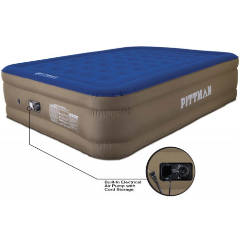 Pittman Queen Double High Extreme Fabric 20" Air Mattress w/Built-In Air Pump