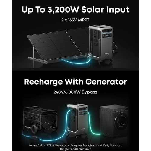 Anker SOLIX F3800 Plus 3840Wh 6000W Portable Power Station A1790112