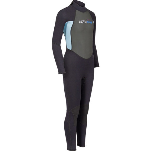 Aqua Blue 3mm Girl's Full Wetsuit 2 Black