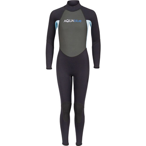 Aqua Blue 3mm Girl's Full Wetsuit 12 Black