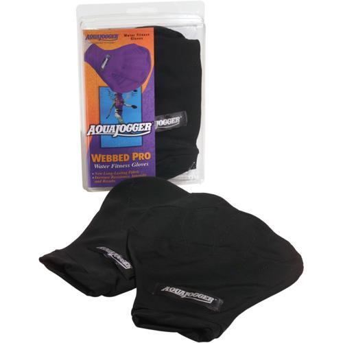 AquaJogger Webbed Pro Fitness Gloves, Black