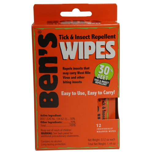 Ben S Deet Tick Insect Repellent Pc Travel Wipes