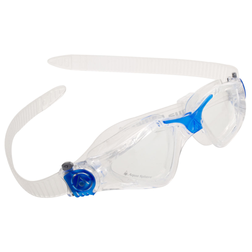 Aqua Sphere Kayenne Goggles, Clear, Small, Transparent Frame/Deep Blue Accents