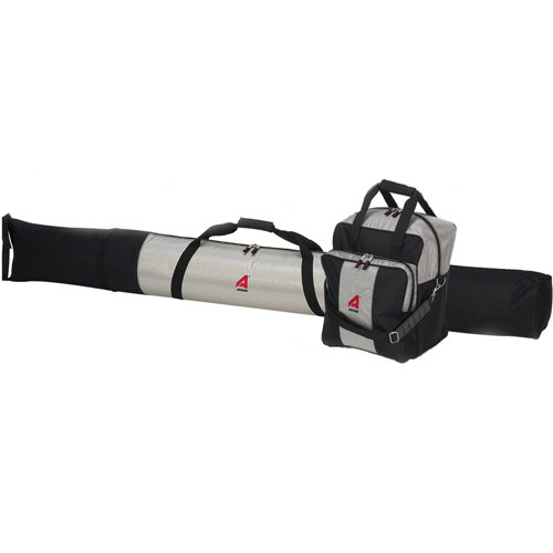 Athalon Deluxe Two Piece Ski and Boot Bag Combo Set, Silver/Black 135