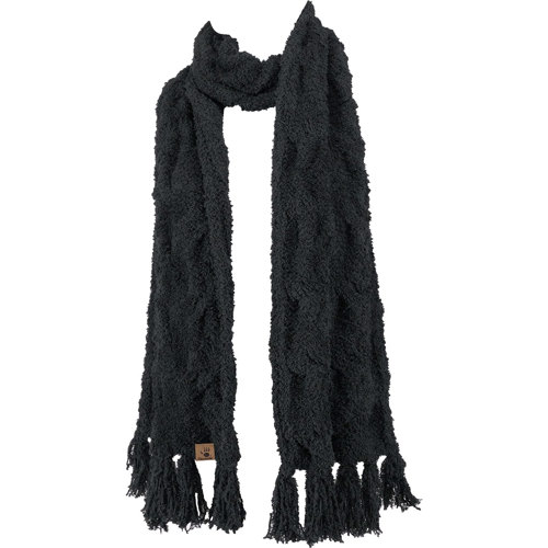 Bearpaw Braided Cozy Yarn Scarf Black