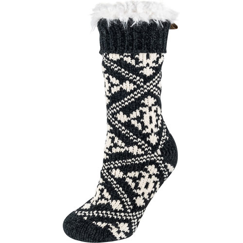 Bearpaw Chenille Slipper Socks for Women, Fits Shoe Size 5-12