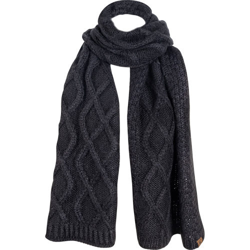 Bearpaw Twisted Cable Knit Scarf Black