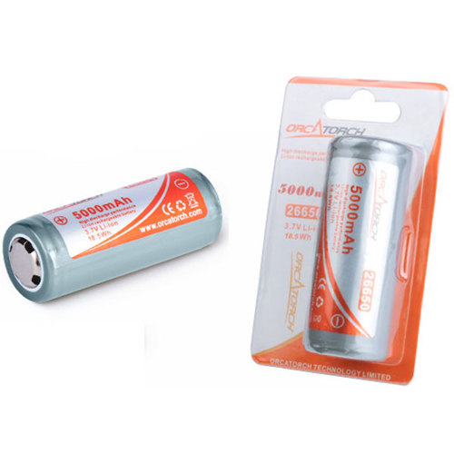 Orcatorch 26650 Rechargeable Battery - 5000mAh