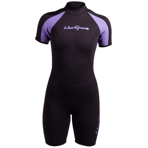 NeoSport 3mm Women's Shorty Wetsuit 12 Black/Lavender