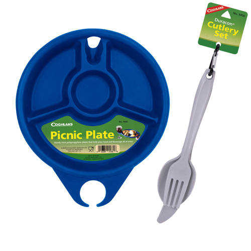 Coghlan's Picnic Plate with Duracon Cutlery Set Package SunnySports