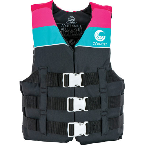 Connelly Women's Retro Nylon 3 Buckle Life Vest Black/Pink Large