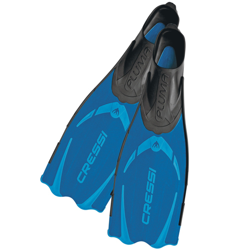 Cressi Pluma Full Foot Fins 11.5/12.5 Blue