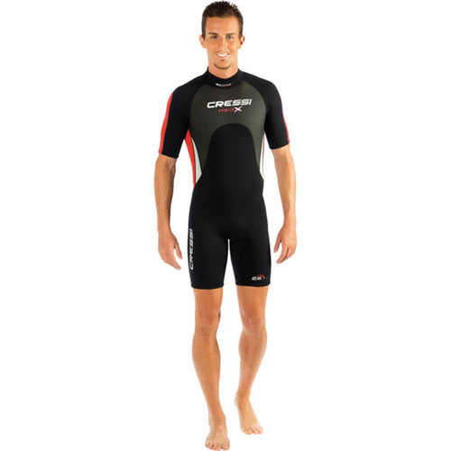 Cressi 2.5mm Med X Men's Shorty Wetsuit Medium Black/Red