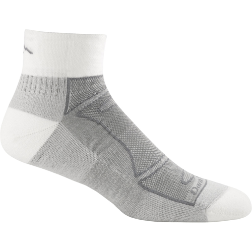 Darn Tough 1/4 Light Cushion Socks - Men's Run & Bike Series, Black/Gray