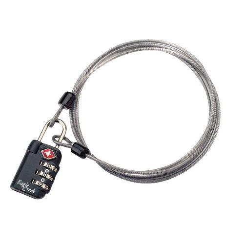 Eagle Creek 3-Dial TSA Lock and Cable - Graphite