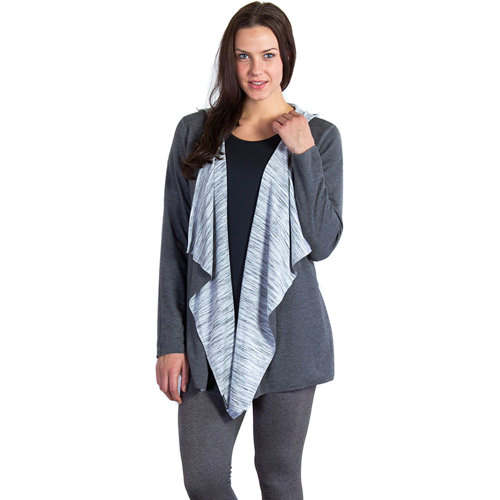 ExOfficio Adana Reversible Hooded Wrap Women's, Black/Slate/White