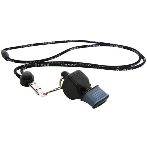 Fox 40 Classic CMG Whistle with Breakaway Lanyard Black Single