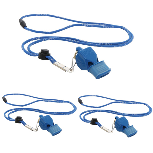 Fox 40 Classic CMG Whistle with Breakaway Lanyard Blue 3-Pack