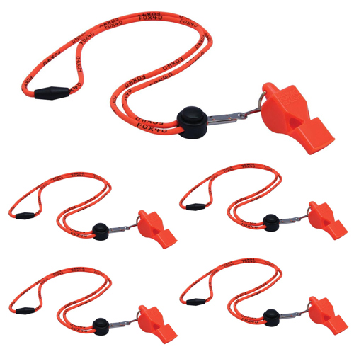 Fox 40 Classic CMG Whistle with Breakaway Lanyard Orange 5-Pack