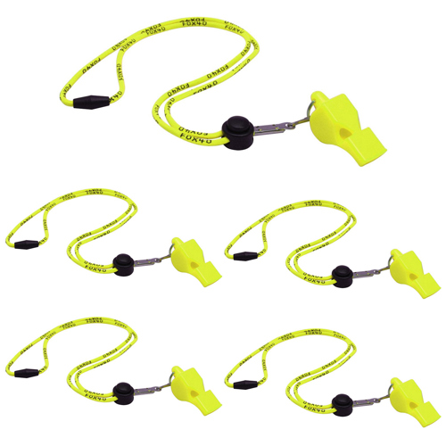 Fox 40 Classic CMG Whistle with Breakaway Lanyard Yellow 5-Pack