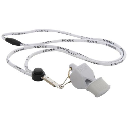 Fox 40 Classic CMG Whistle with Breakaway Lanyard White Single